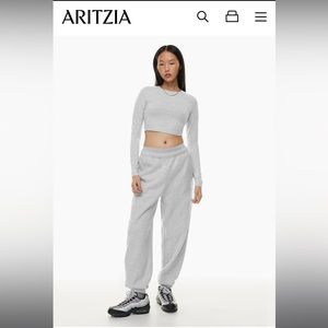 Aritzia TNA Cozy Fleece Mega Fit Gray Sweatpant (XS)